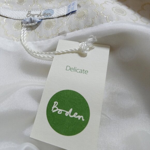 Boden Womens 6L Dress White & Gold Couture Daisies Gorgeous Strapless Pleat NWT - Picture 6 of 16